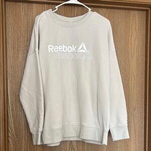 Reebok Cream Crewneck Sweater Soft Knit Casual